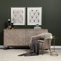 Giles Accent Chair - Taupe Velvet Wrap Gold Metal Base | Calgary Furniture Store