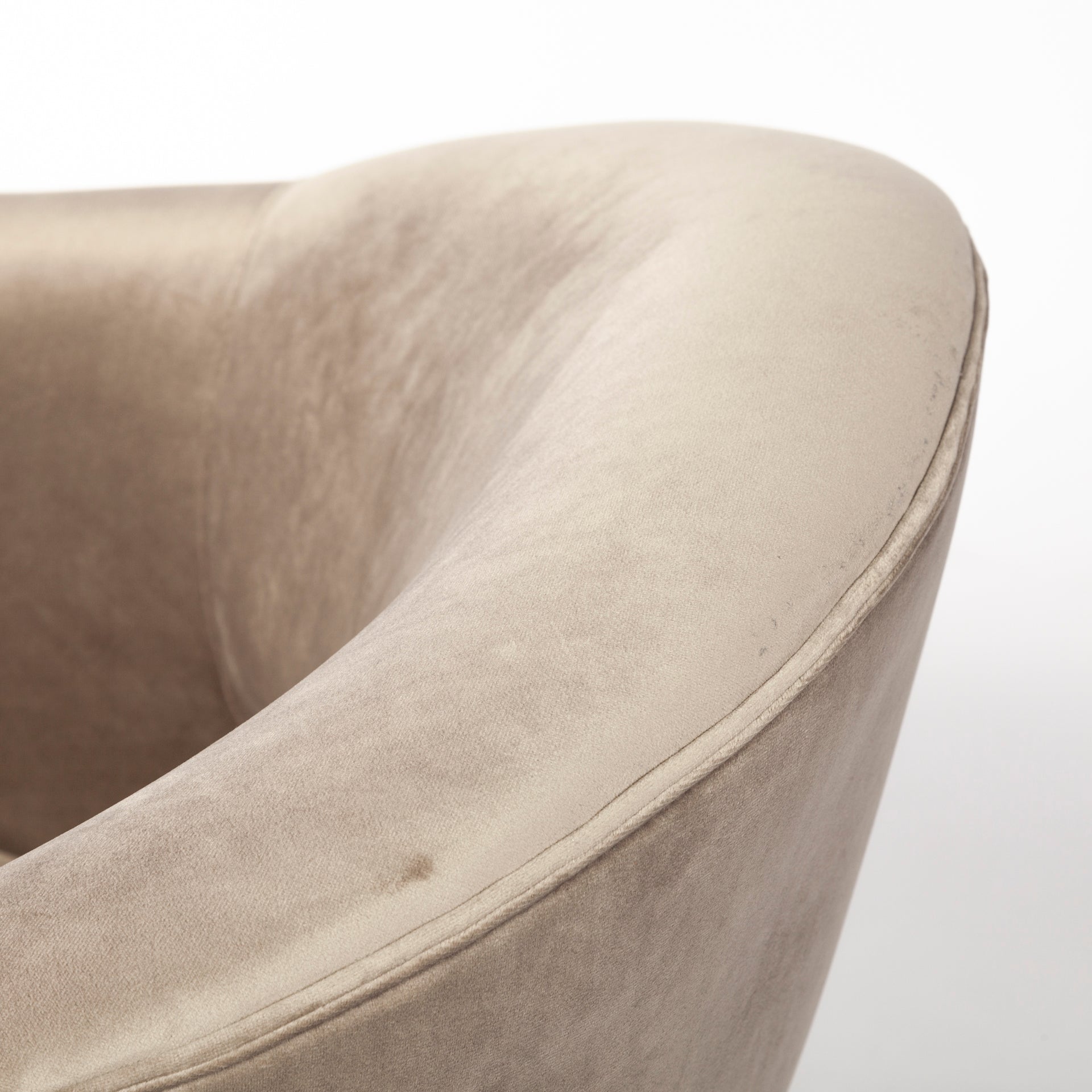 Giles Accent Chair - Taupe Velvet Wrap Gold Metal Base | Calgary Furniture Store