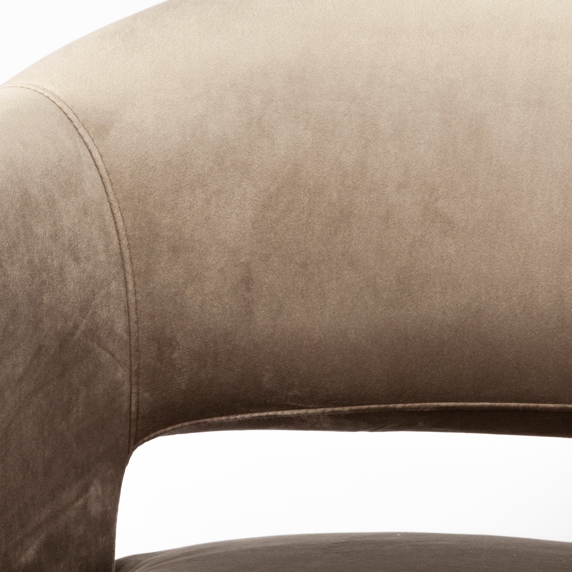 Giles Accent Chair - Taupe Velvet Wrap Gold Metal Base | Calgary Furniture Store