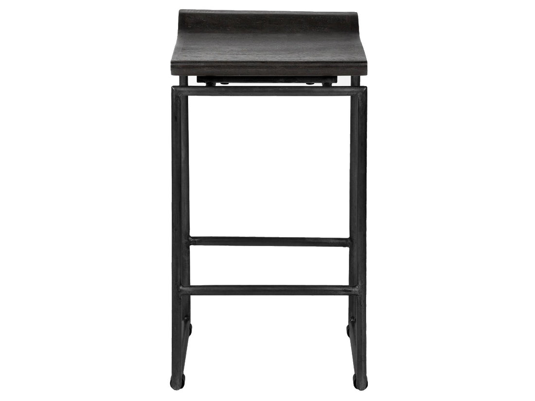 Givens IV Seat Height Black Wood Seat Black Frame Stool | Calgary's Furniture Store | Calgary Bar Stools