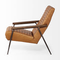 Grosjean Metal Frame Accent Chair - Leather Wrap | Calgary Furniture Store