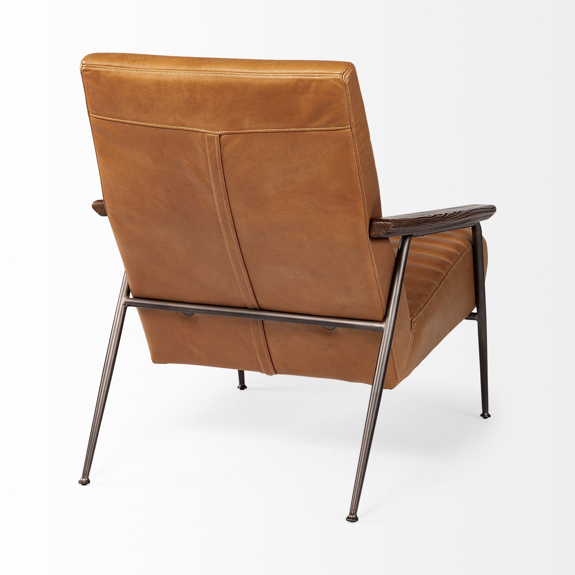 Grosjean Metal Frame Accent Chair - Leather Wrap | Calgary Furniture Store