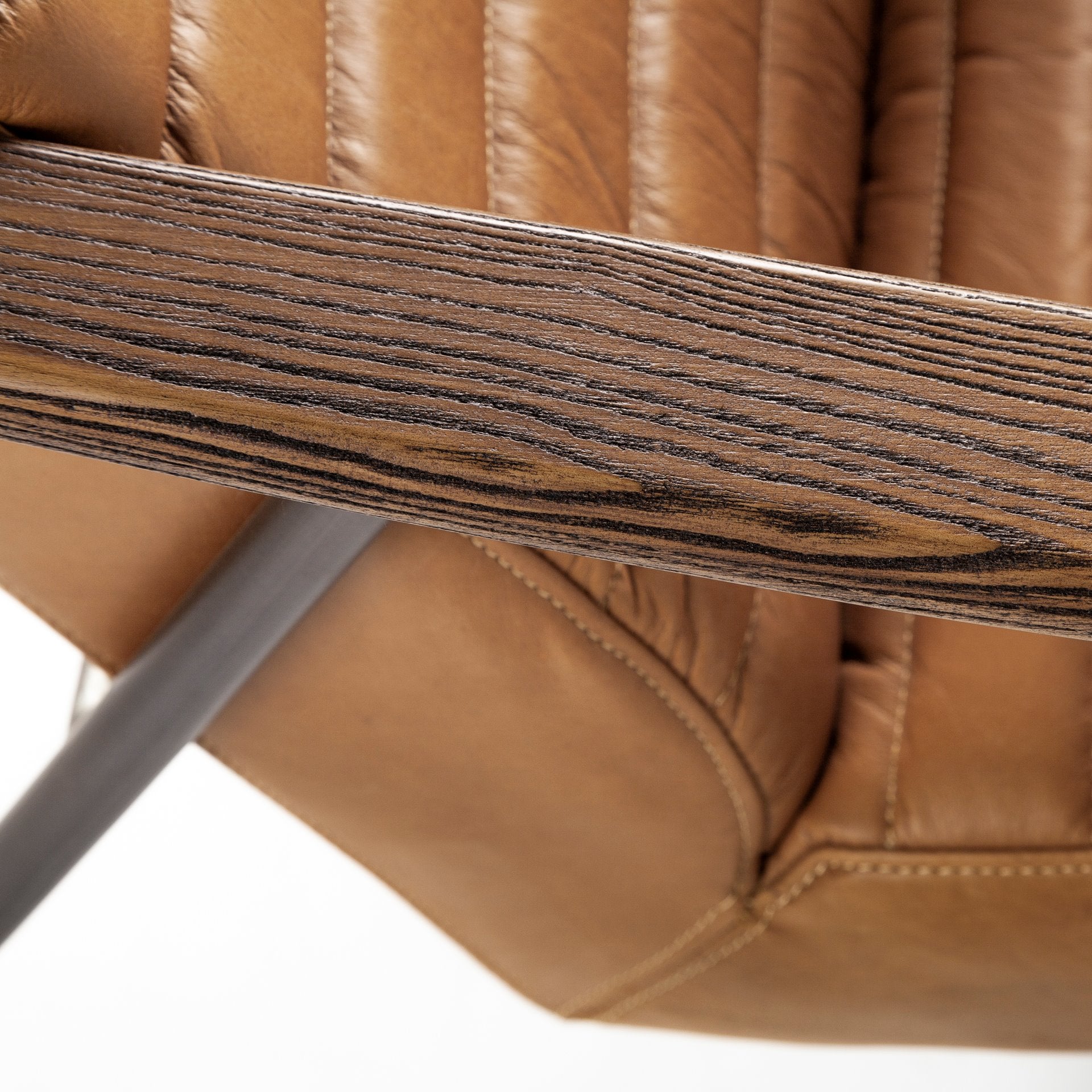 Grosjean Metal Frame Accent Chair - Leather Wrap | Calgary Furniture Store