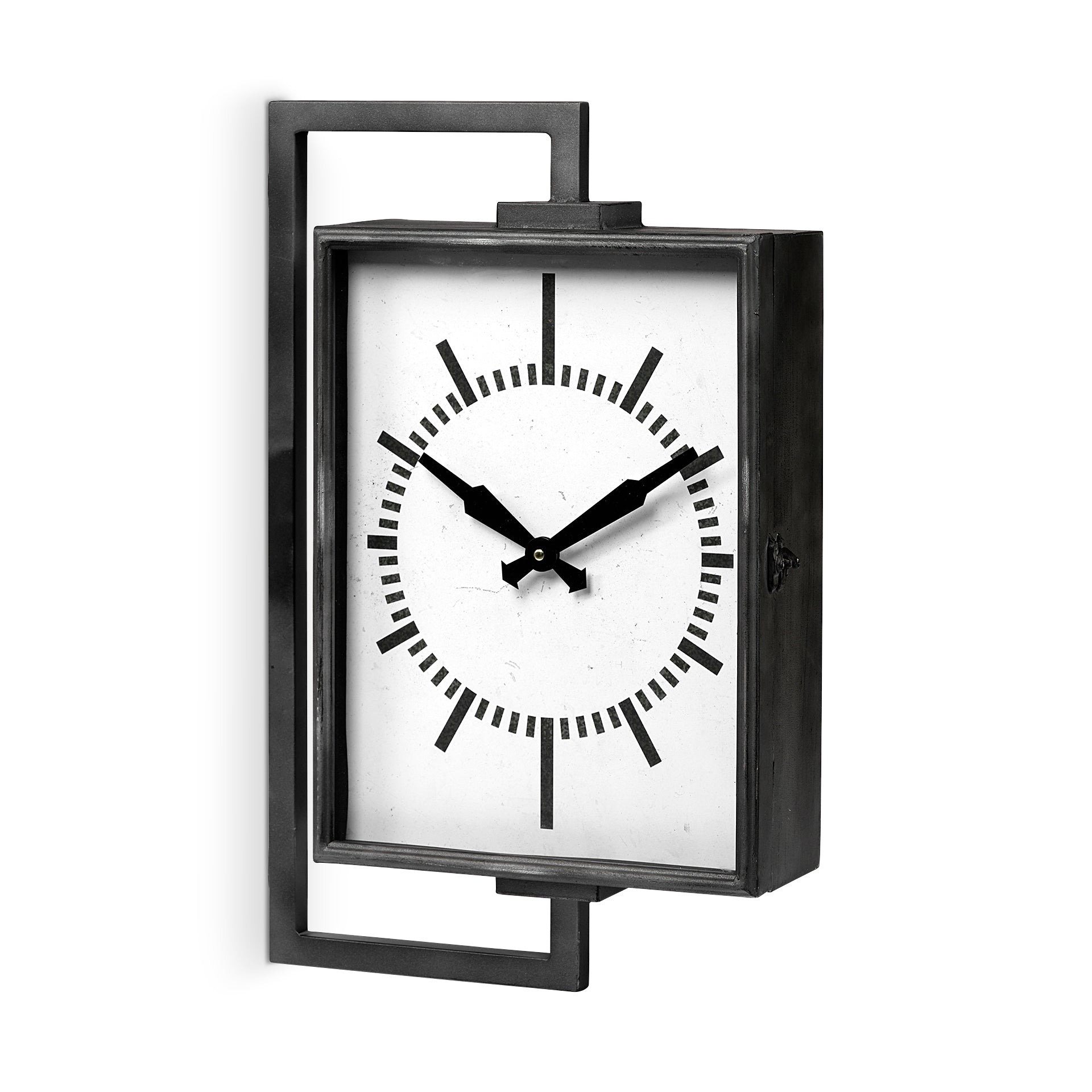 Hagar Rectangular Large Industrial Wall Clock | Calgary Furniture Store