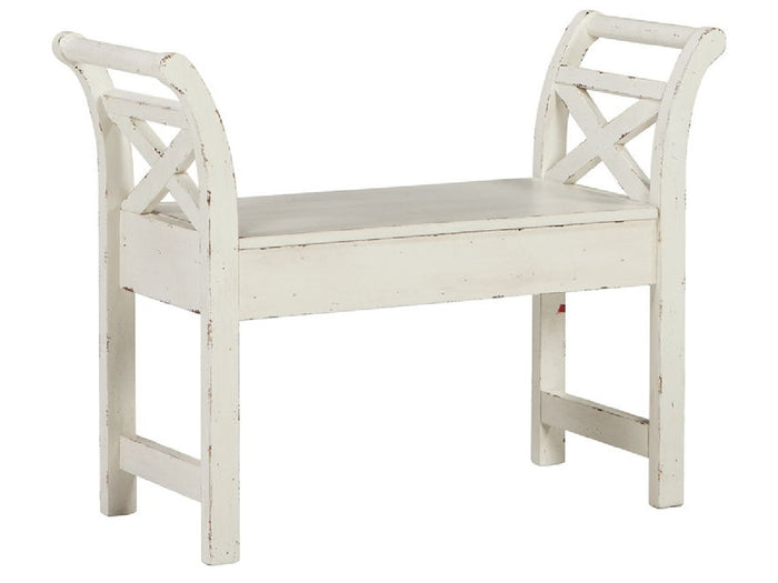 Heron White Storage Bench | Calgary Furniture Store