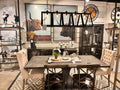 Antigon II Five Bulb Chandelier - Black Metal and Glass | Calgary Furniture Store