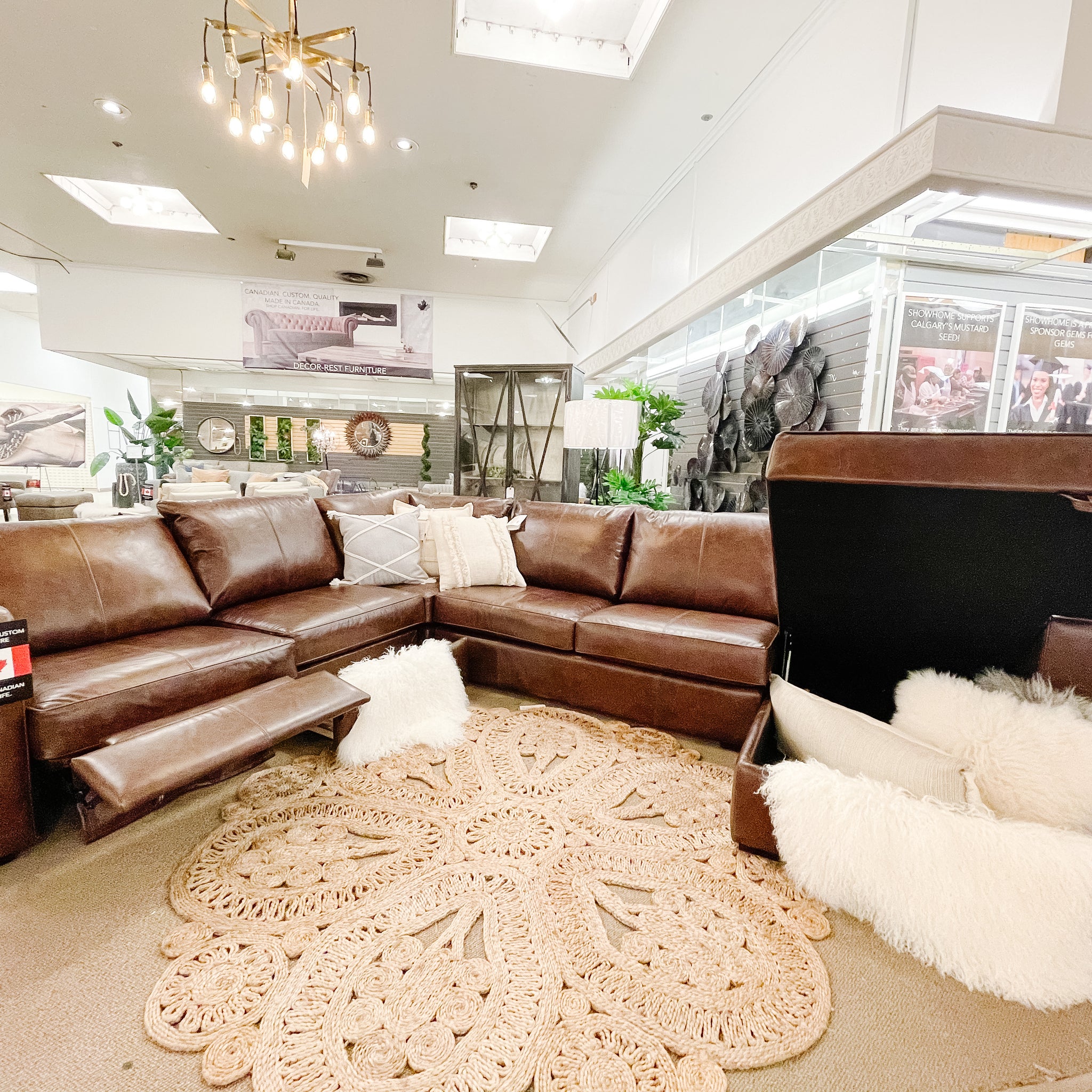 3900 Decor-rest Leather Sectional With Storage, Made in Canada 🇨🇦 | Calgary's Furniture Store | Calgary Sectionals