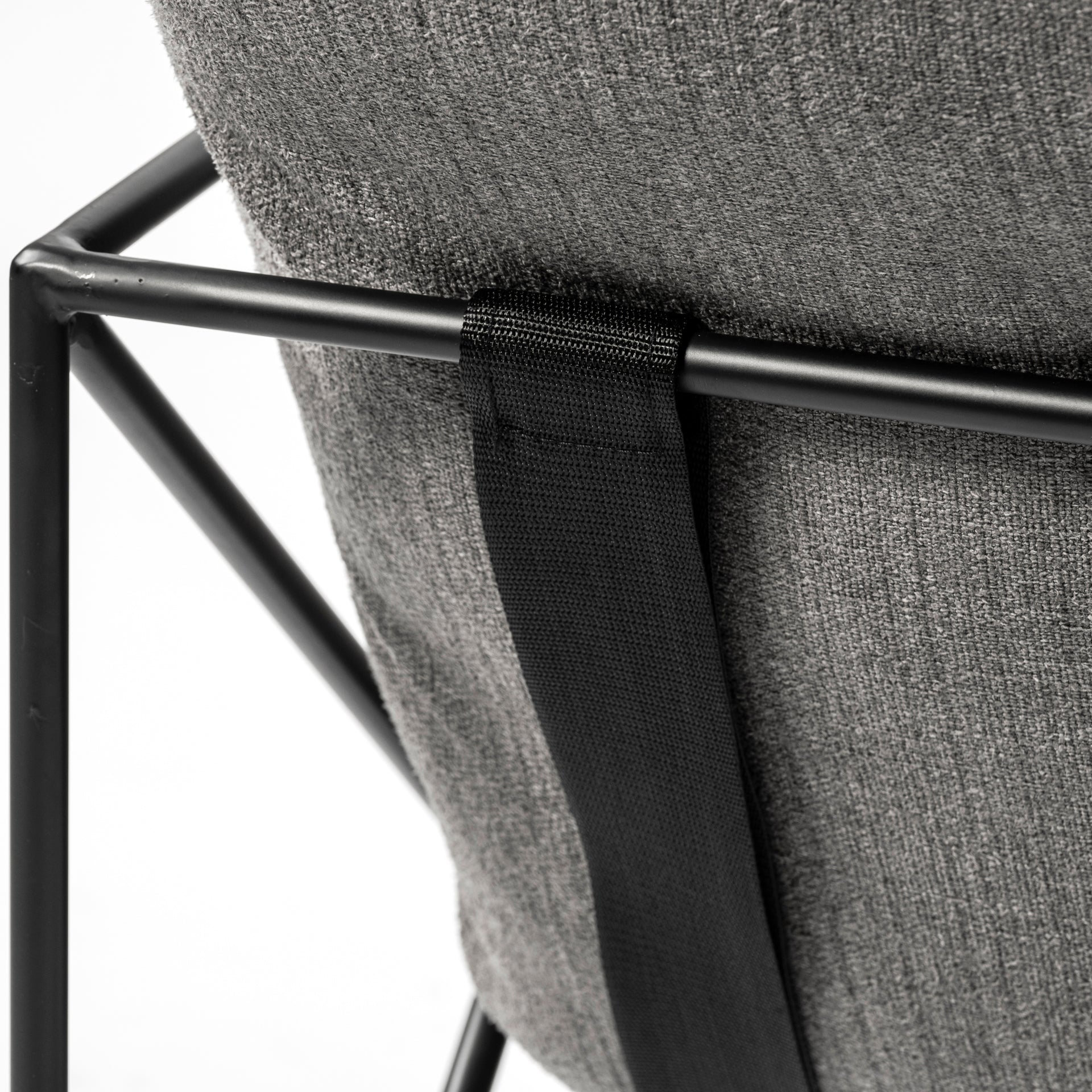 Leonidas Accent Chair - Grey Fabric Wrap Black Metal Frame | Calgary Furniture Store