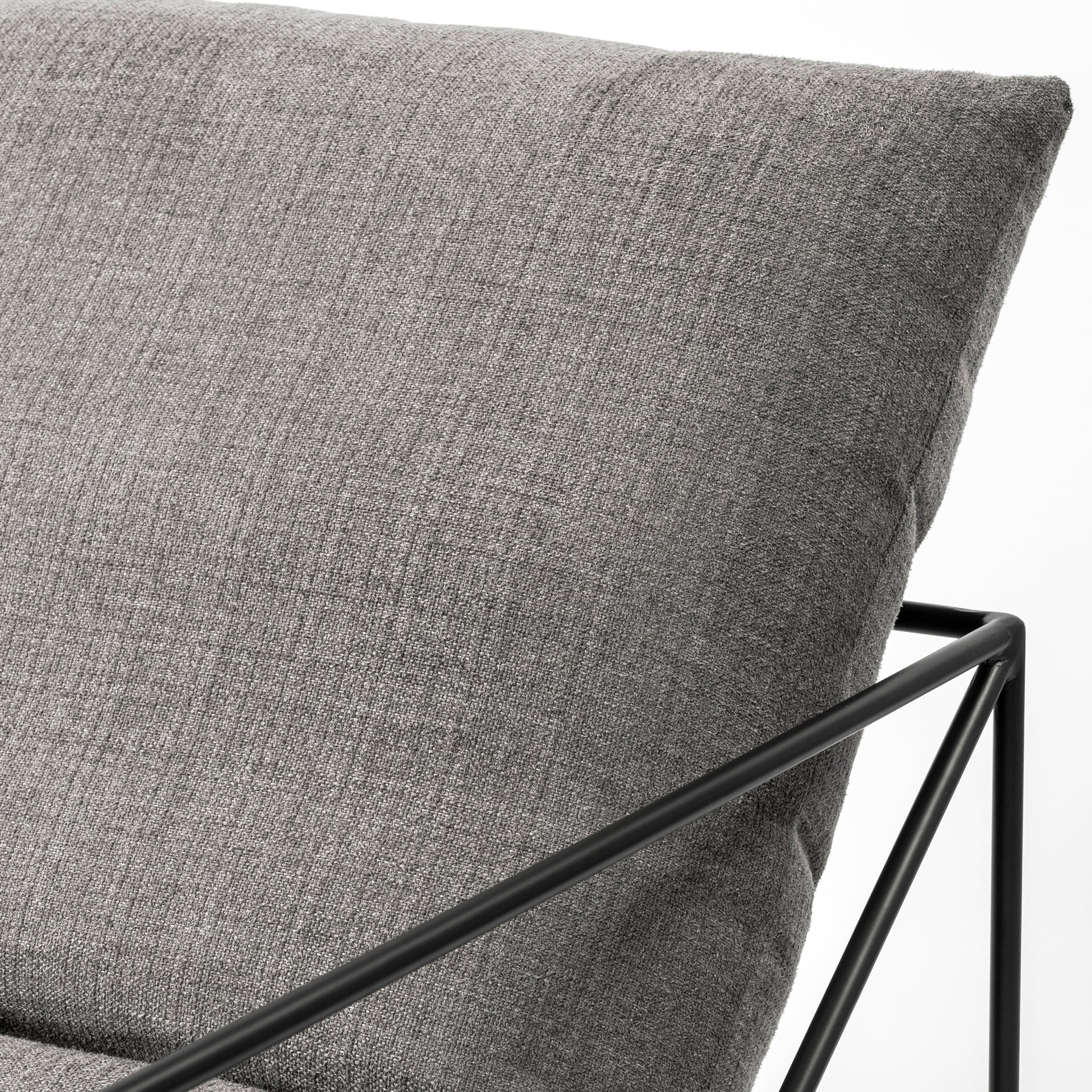 Leonidas Accent Chair - Grey Fabric Wrap Black Metal Frame | Calgary Furniture Store