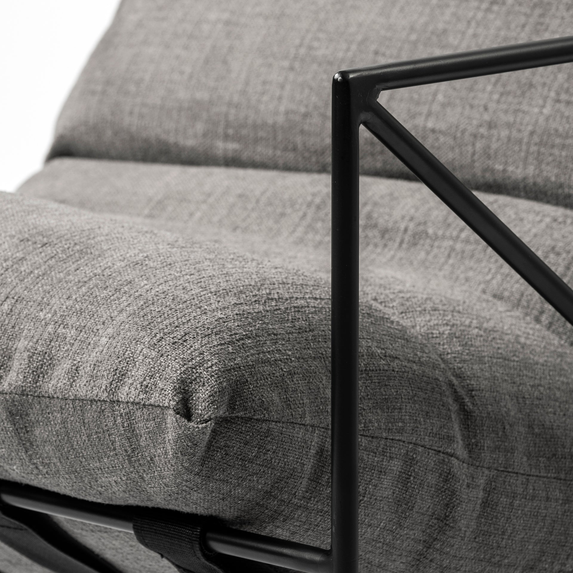 Leonidas Accent Chair - Grey Fabric Wrap Black Metal Frame | Calgary Furniture Store