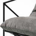 Leonidas Accent Chair - Grey Fabric Wrap Black Metal Frame | Calgary Furniture Store