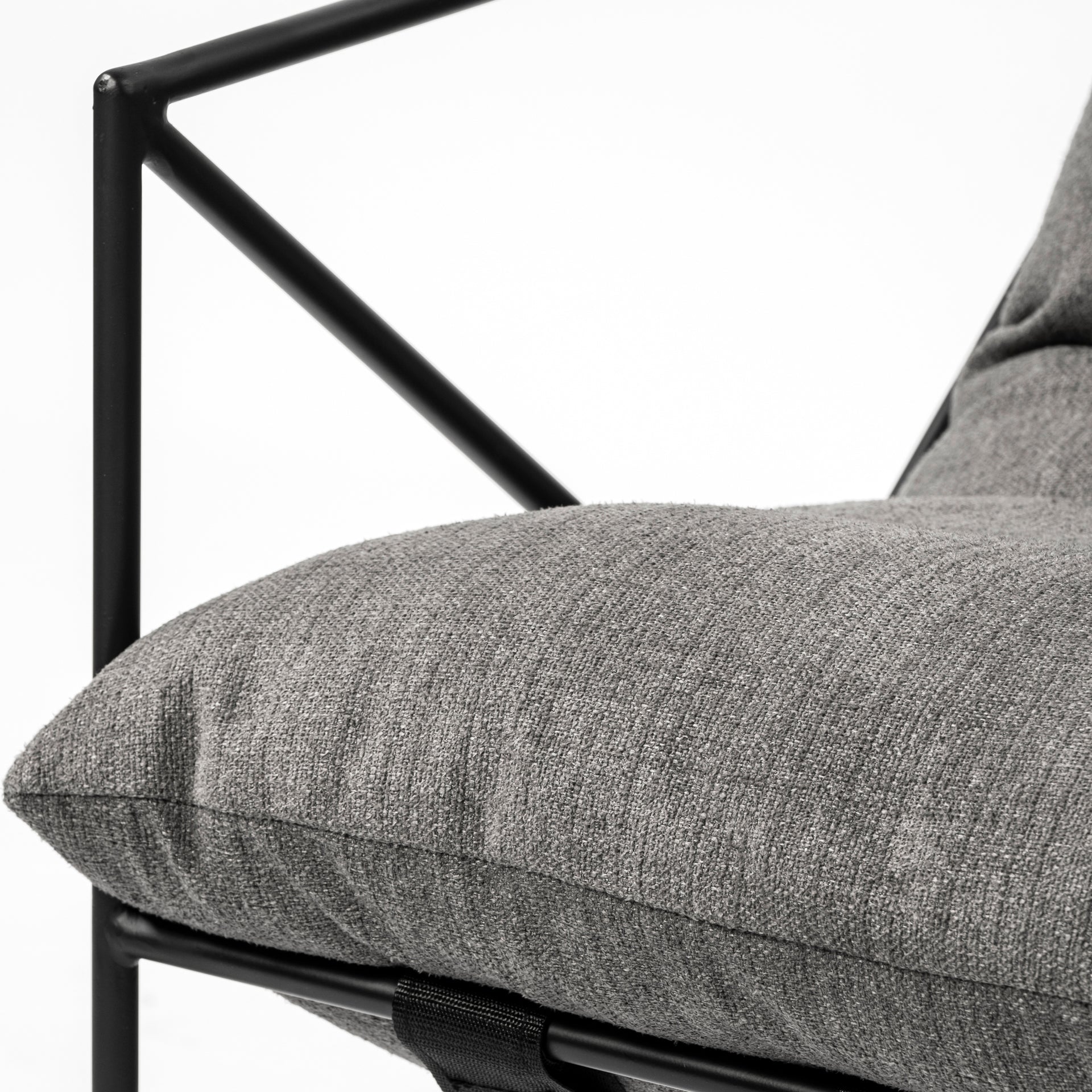 Leonidas Accent Chair - Grey Fabric Wrap Black Metal Frame | Calgary Furniture Store