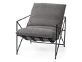 Leonidas Accent Chair - Grey Fabric Wrap Black Metal Frame | Calgary Furniture Store