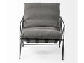 Leonidas Accent Chair - Grey Fabric Wrap Black Metal Frame | Calgary Furniture Store