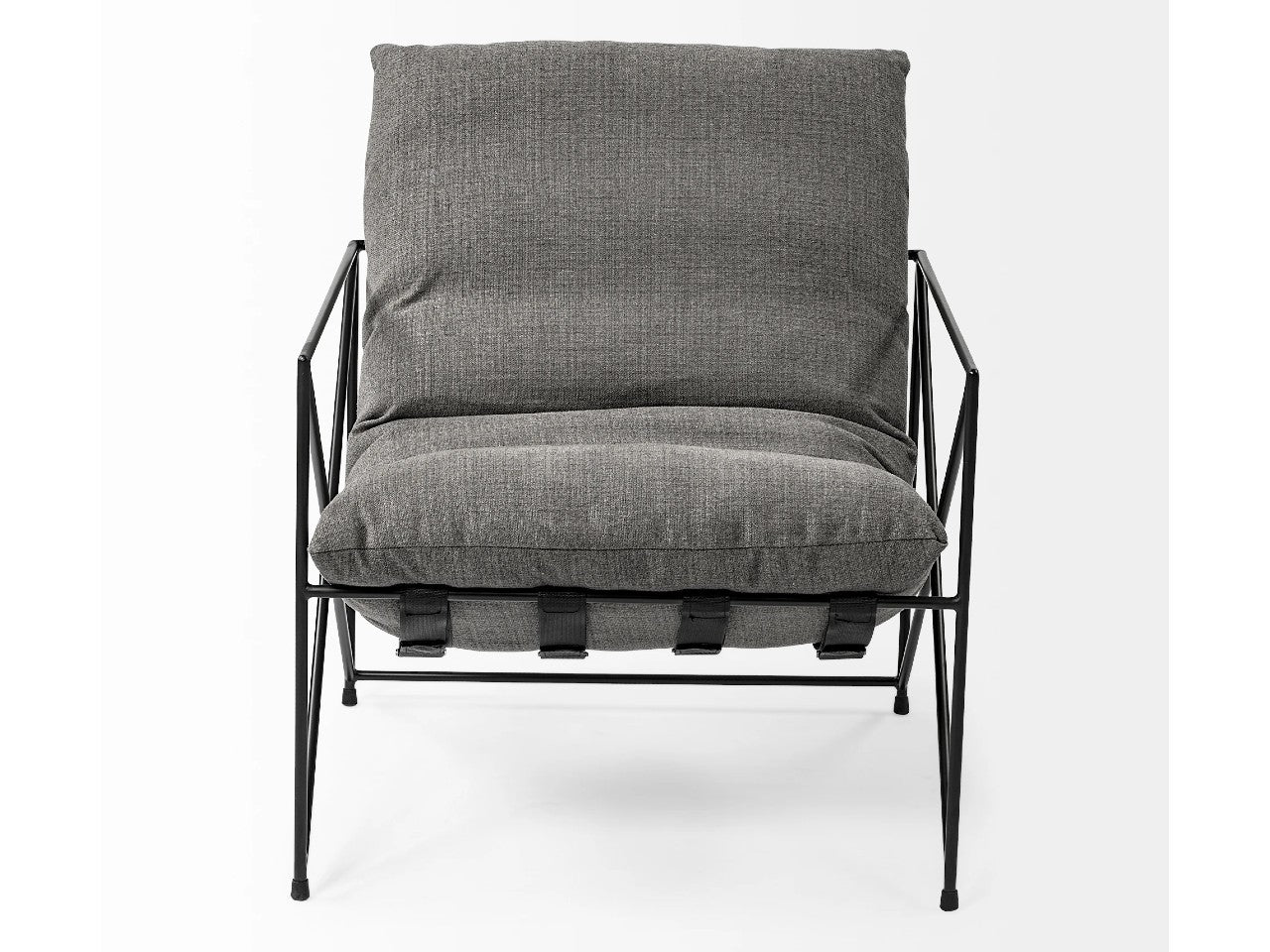Leonidas Accent Chair - Grey Fabric Wrap Black Metal Frame | Calgary Furniture Store
