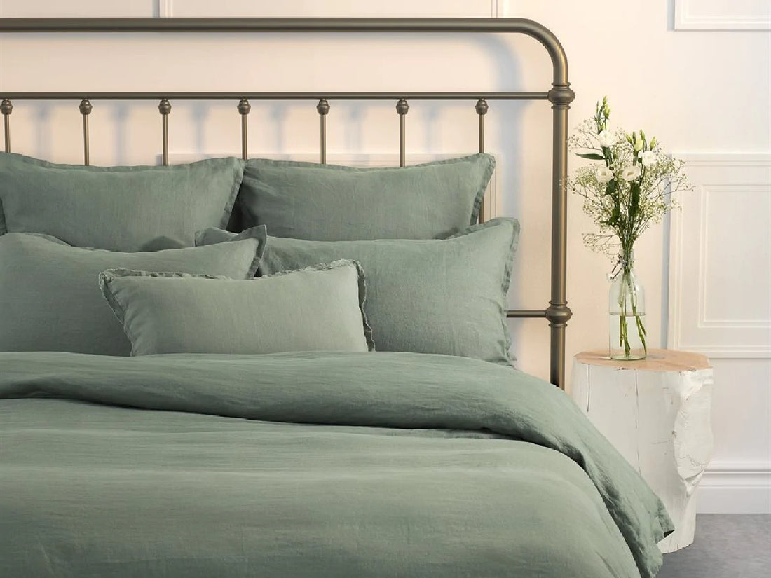 Linen Sage Green King Duvet Cover | Calgary Furniture Store