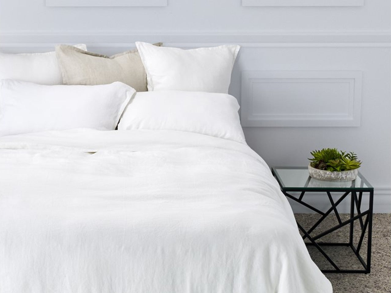 Linen White Double Queen Duvet Cover | Calgary Furniture Store