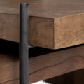 Maddox III Brown Solid Wood Top Black Metal Base Nesting Coffee Tables (Set of 2) | Calgary Furniture Store