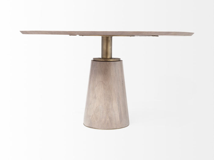 Maxwell II 54" Round Brown Solid Wood Top Dining Table | Calgary Furniture Store