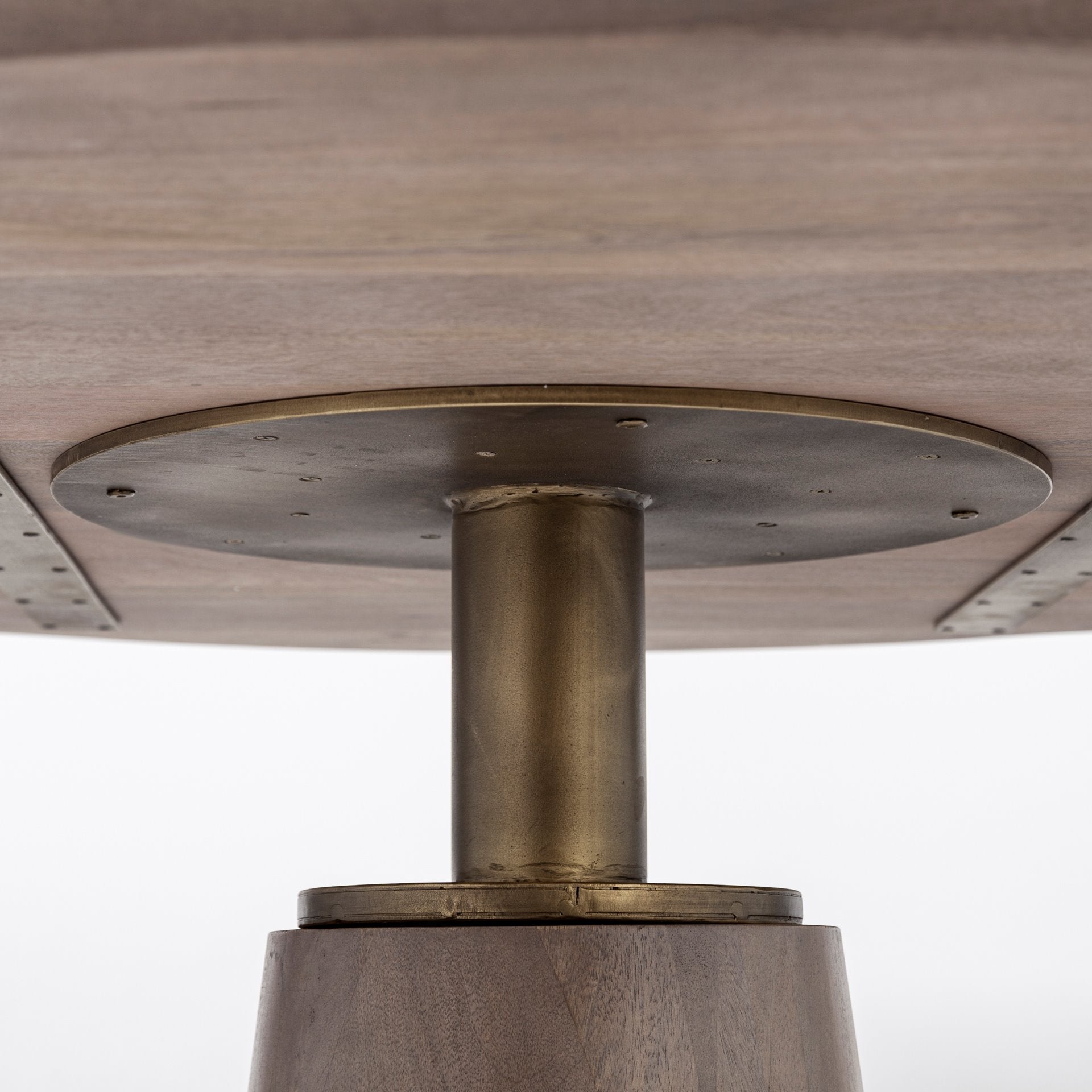 Maxwell II 54" Round Brown Solid Wood Top Dining Table | Calgary Furniture Store