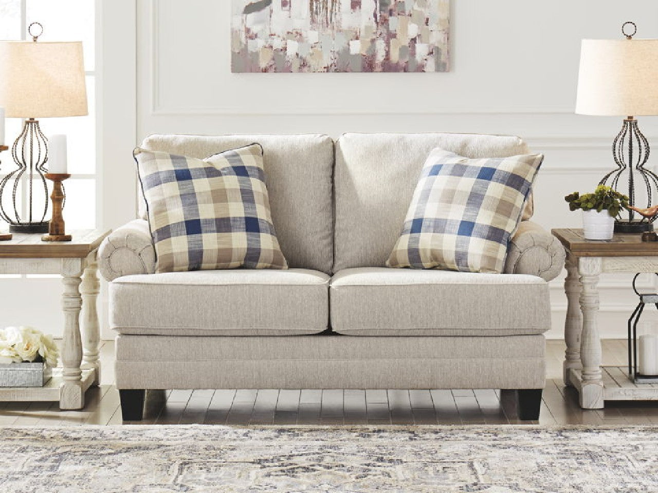 Meggett Linen Loveseat | Calgary Furniture Store