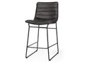 Meritt Black Faux Leather Seat Frame Stool | Calgary's Furniture Store | Calgary Counter Stool