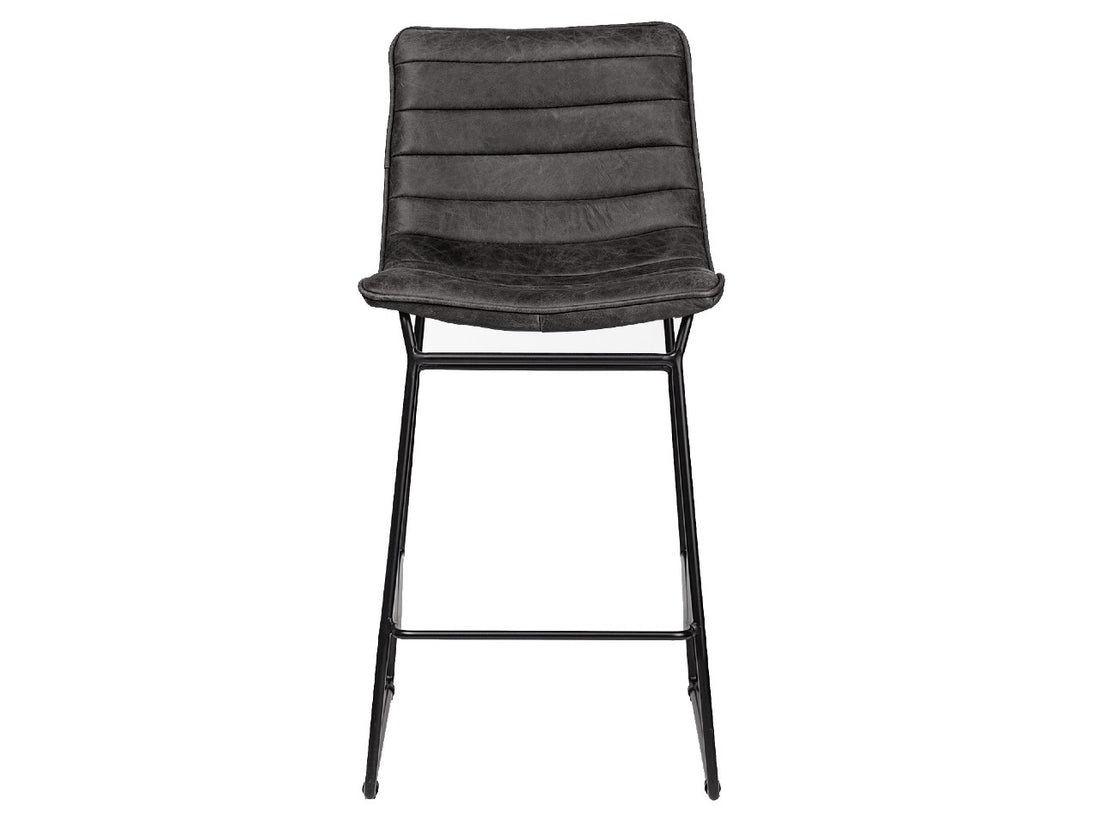 Meritt Black Faux Leather Seat Frame Stool | Calgary's Furniture Store | Calgary Counter Stool