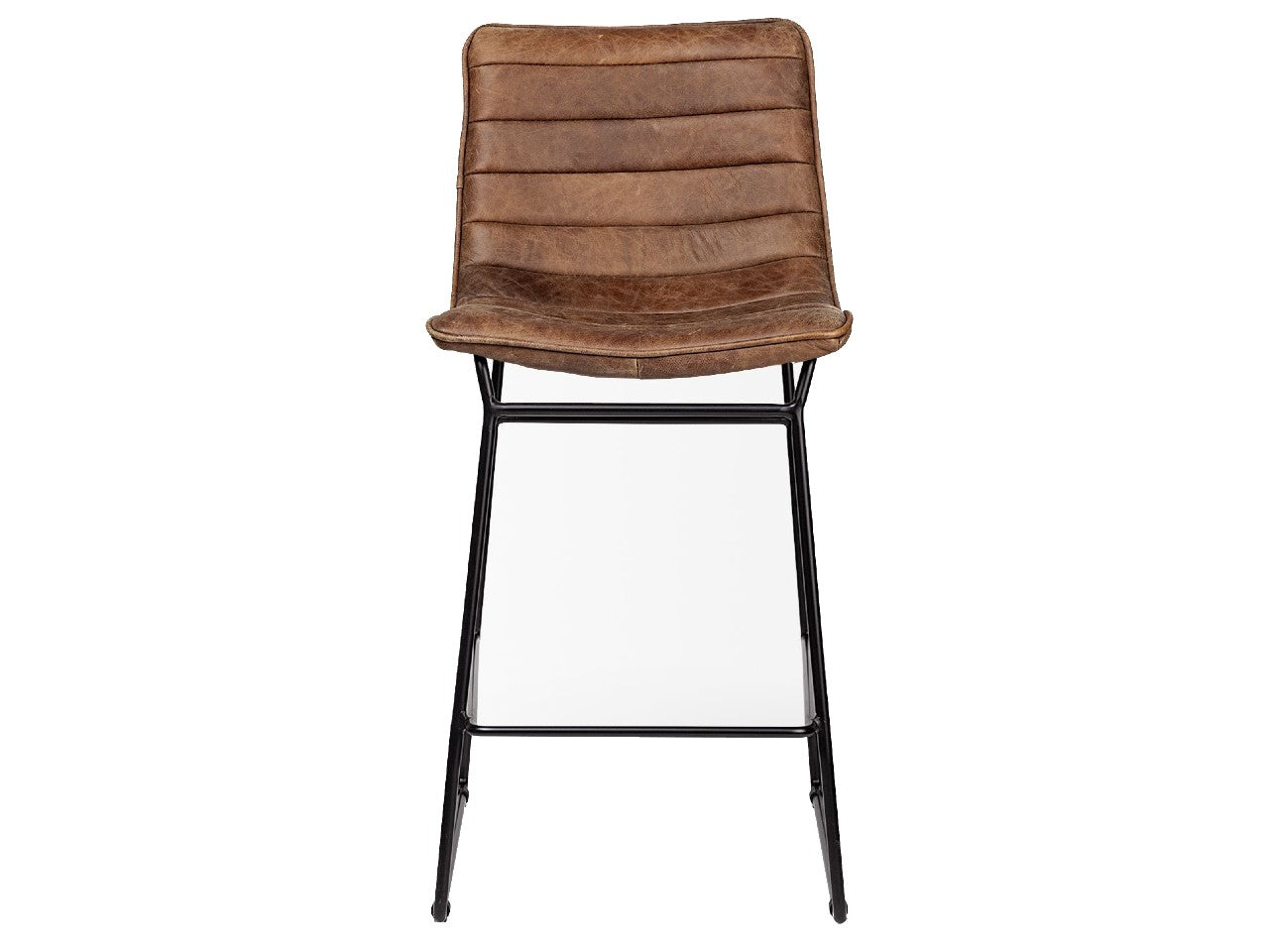 Meritt Brown Leather Seat Frame Stool | Calgary's Furniture Store | Calgary Counter Stool