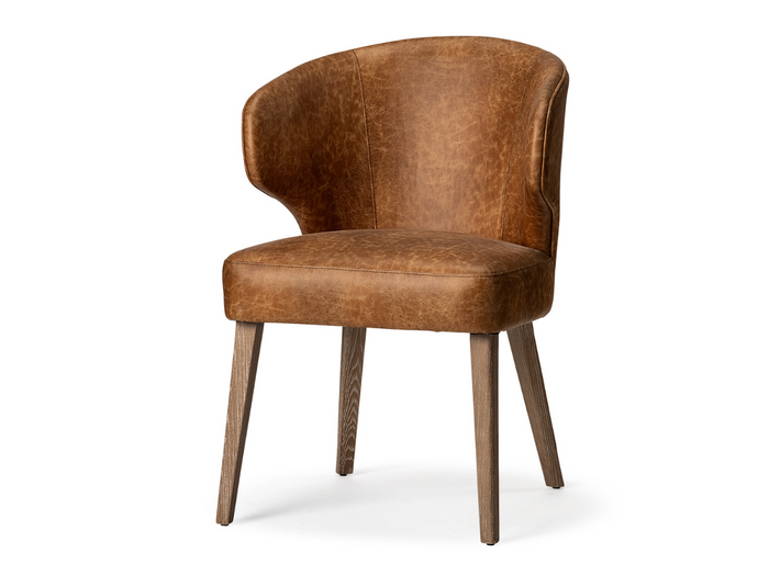 Niles Brown Faux Leather Dining Chair | Calgary Furniture Store