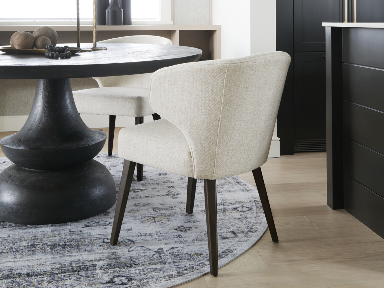 Niles Cream Fabric Dining Chair | Calgary Furniture Store