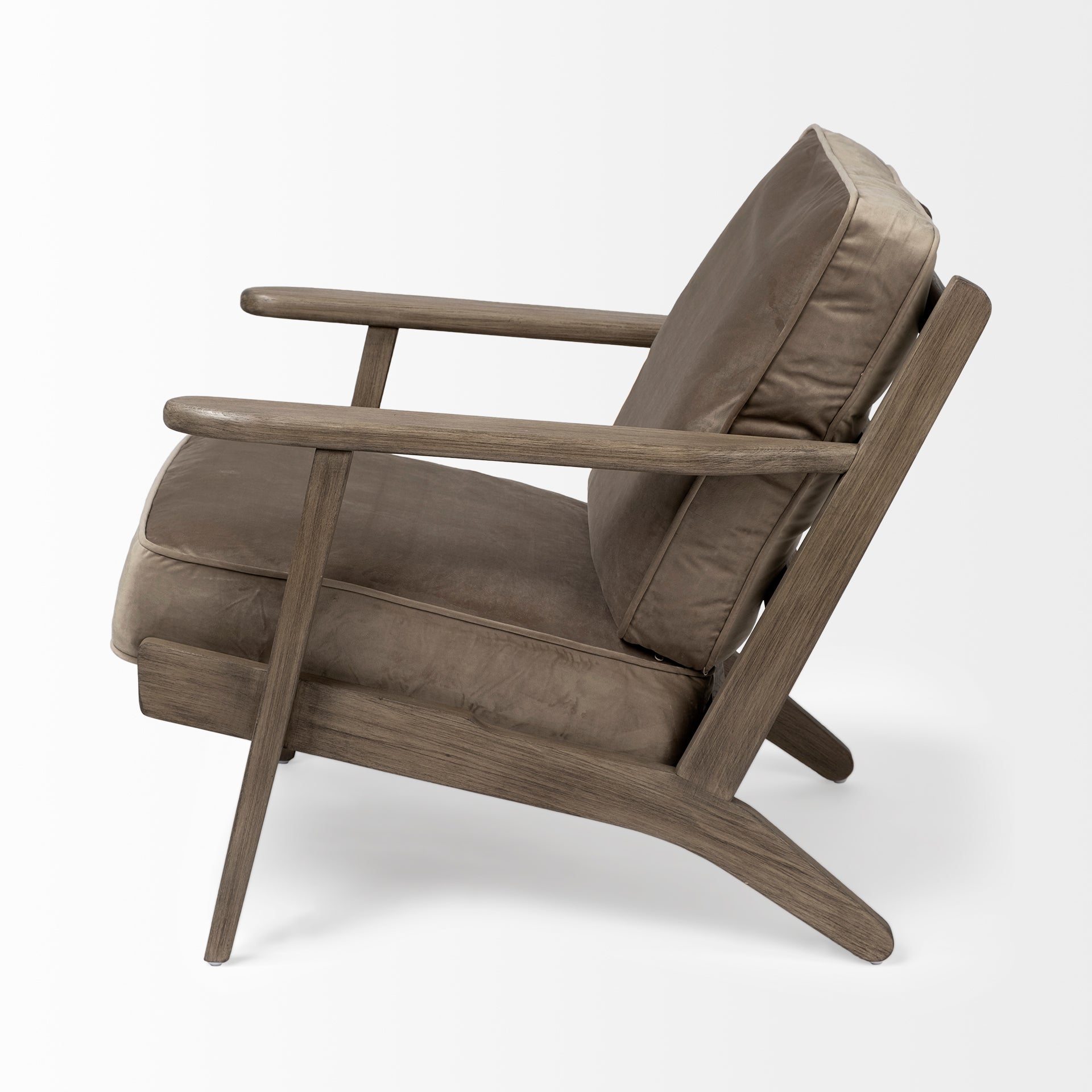 Olympus II Accent Chair - Brown Velvet Covered Wooden Frame | Calgary Furniture Store