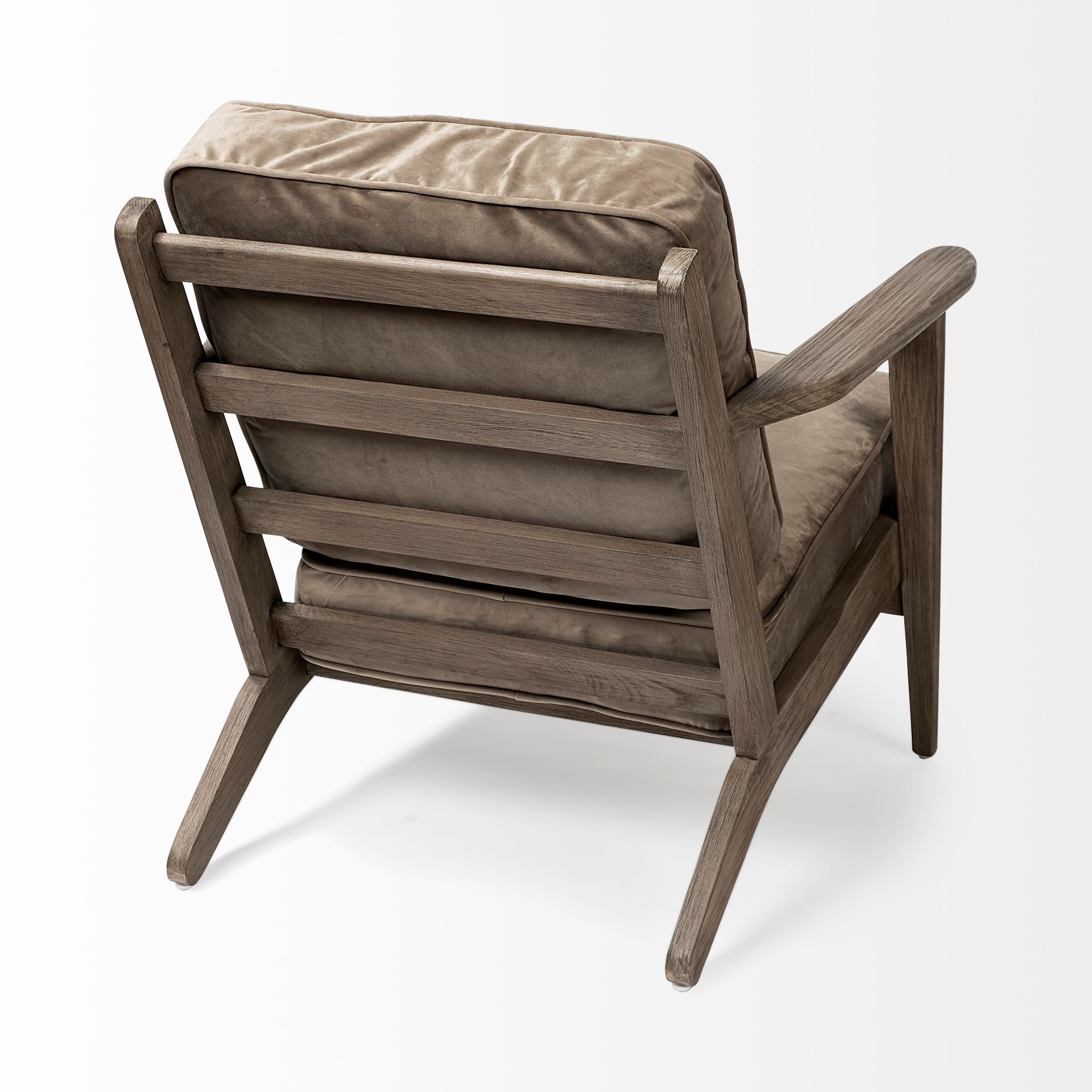 Olympus II Accent Chair - Brown Velvet Covered Wooden Frame | Calgary Furniture Store