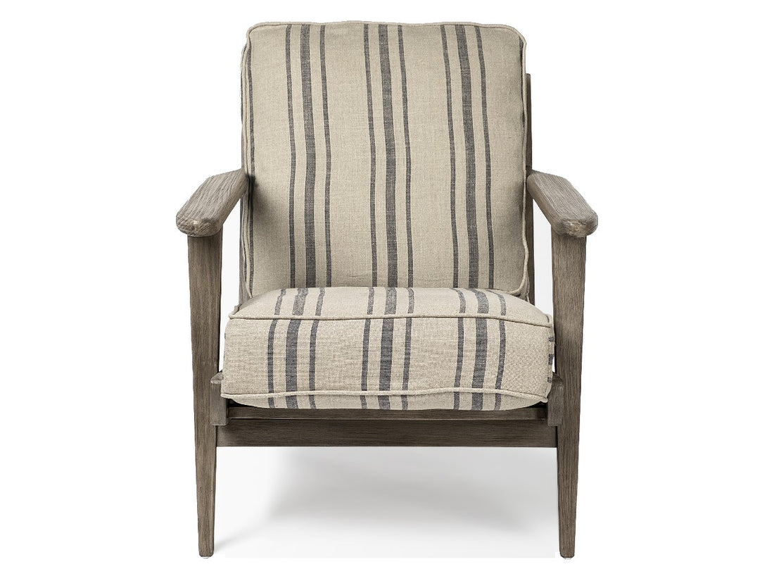 Olympus III Wooden Frame Accent Chair - Striped Brown | Calgary's Furniture Store | Calgary Accent Chair