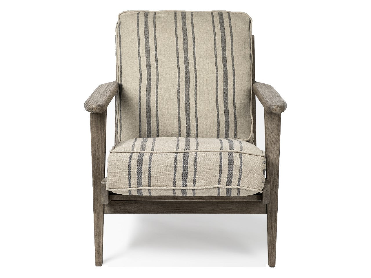Olympus III Wooden Frame Accent Chair - Striped Brown | Calgary's Furniture Store | Calgary Accent Chair