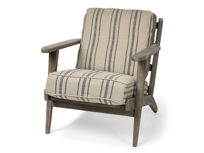 Olympus III Wooden Frame Accent Chair - Striped Brown | Calgary's Furniture Store | Calgary Accent Chair