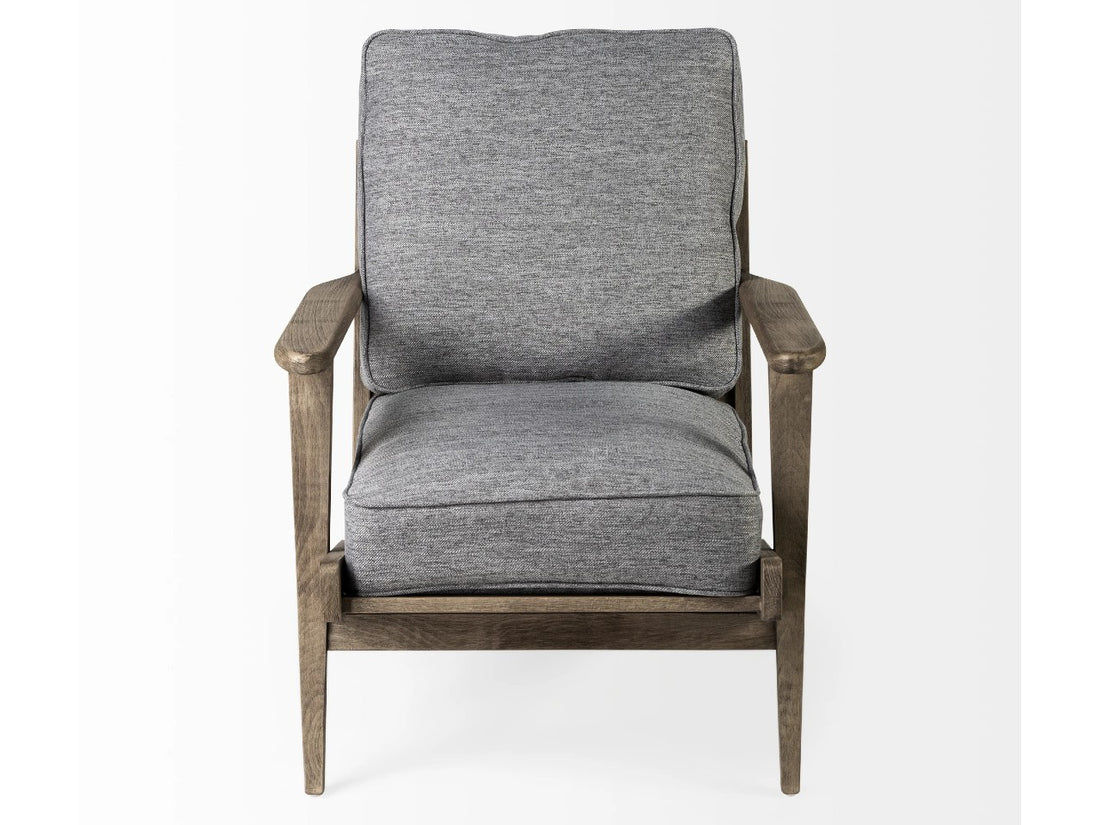 Olympus V Accent Chair - Castlerock Grey Brown Wooden Frame | Calgary Furniture Store