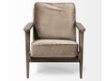 Olympus II Accent Chair - Brown Velvet Covered Wooden Frame | Calgary Furniture Store