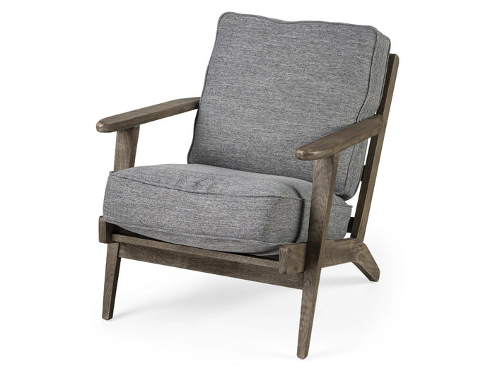 Olympus V Accent Chair - Castlerock Grey Brown Wooden Frame | Calgary Furniture Store