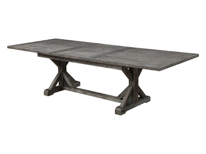 Paladin Dining Table with 28" Butterfly Leaf and Farmhouse Trestle Base | Calgary Furniture Store