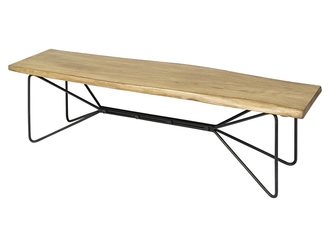 Papillion Blonde Wood Dining Bench | Calgary Furniture Store