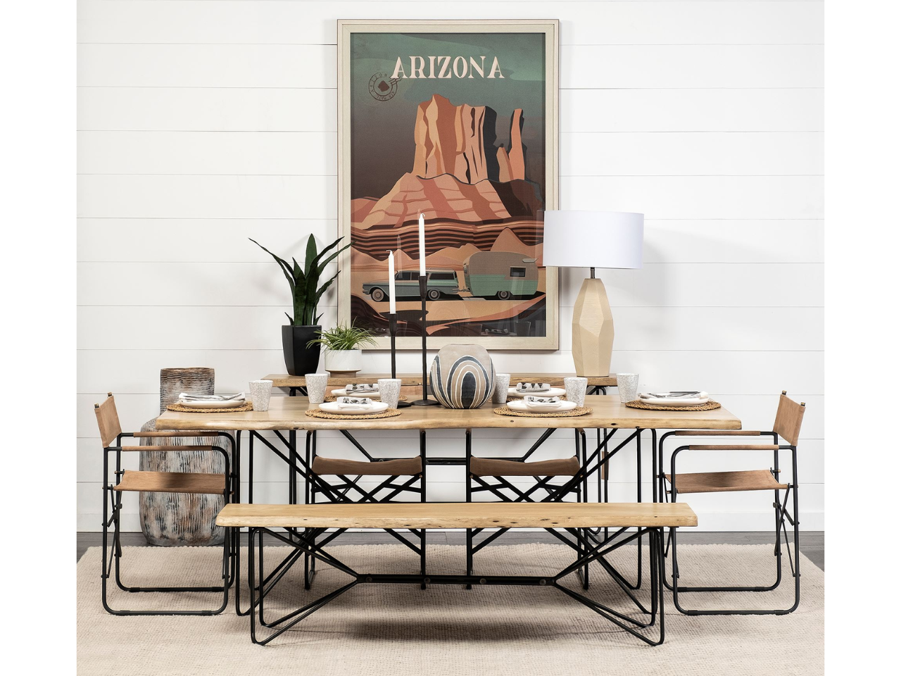 Blonde wood online dining table