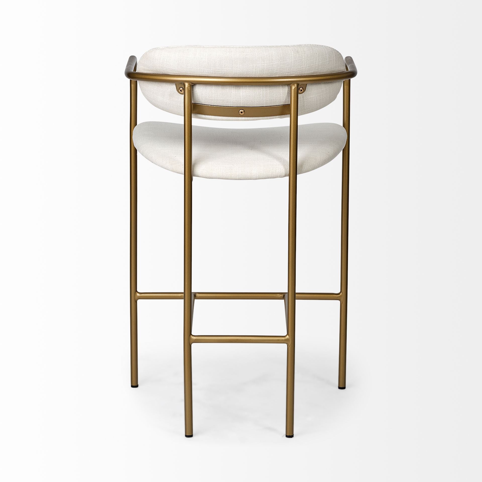 Parker 26.5" Seat Height Cream Fabric Seat Gold Metal Bar Stool | Calgary's Furniture Store | Calgary Bar Stools