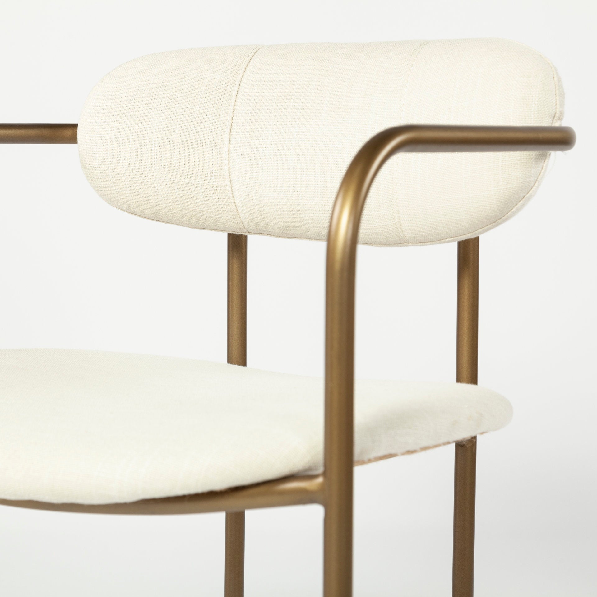 Parker 26.5" Seat Height Cream Fabric Seat Gold Metal Bar Stool | Calgary's Furniture Store | Calgary Bar Stools
