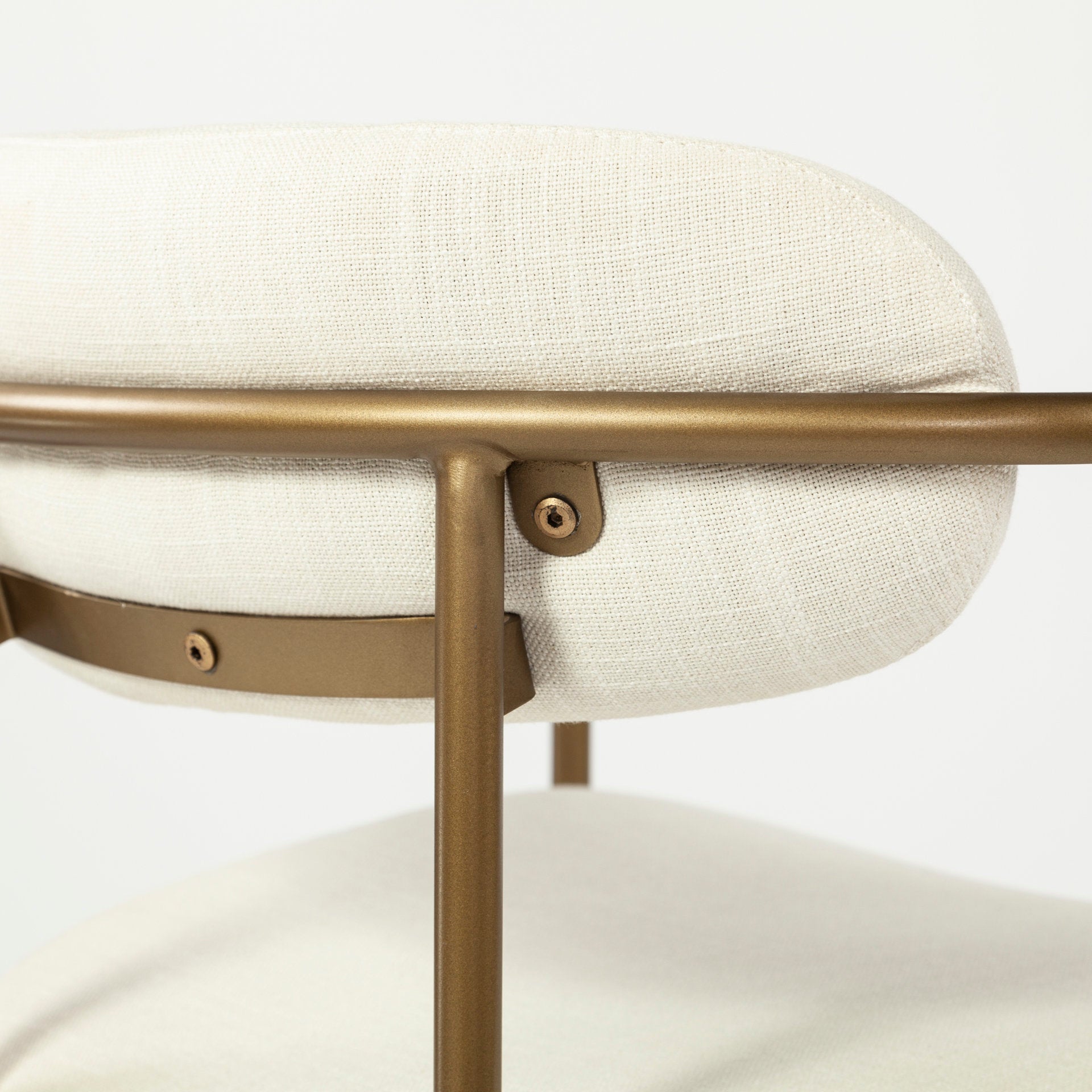 Parker 26.5" Seat Height Cream Fabric Seat Gold Metal Bar Stool | Calgary's Furniture Store | Calgary Bar Stools