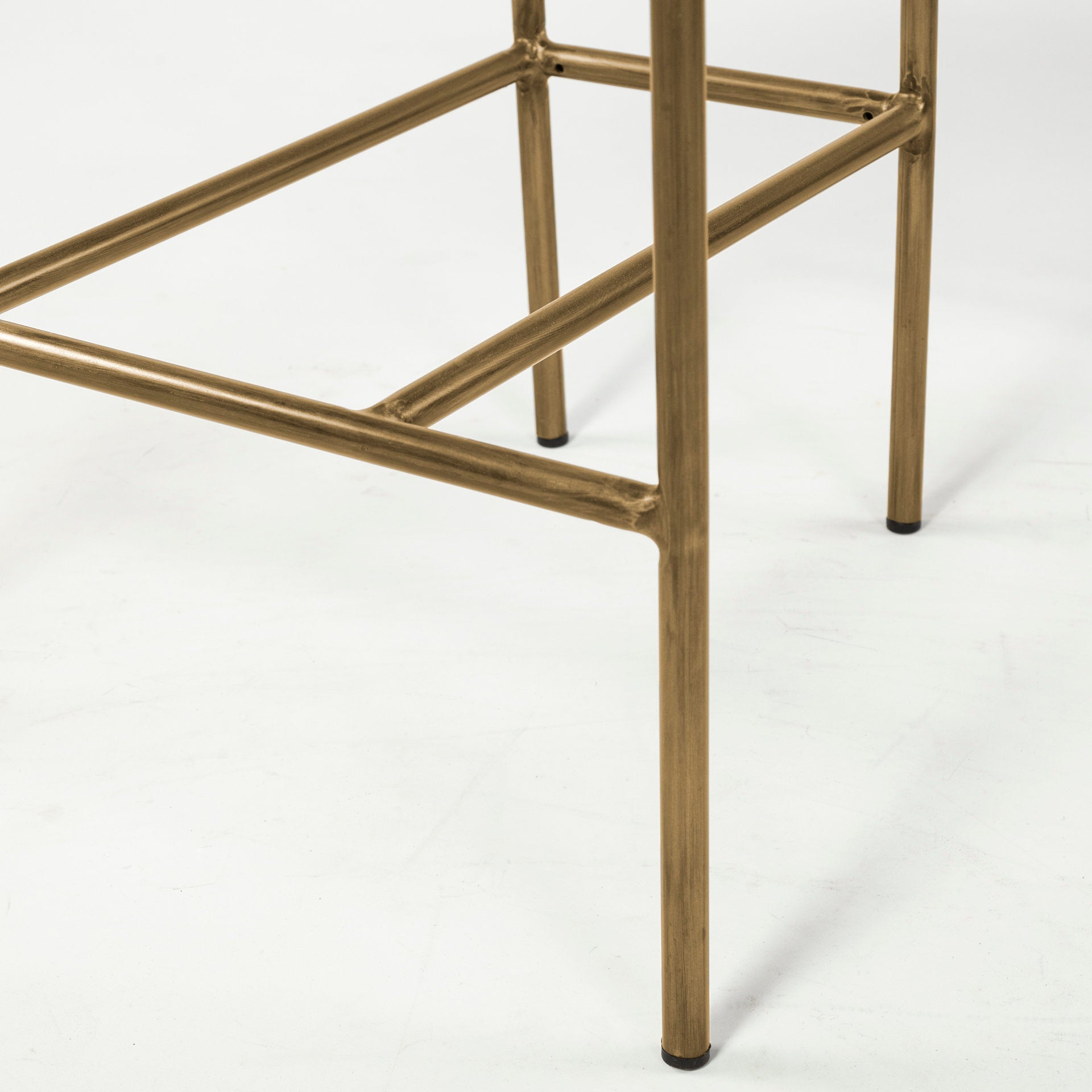 Parker 26.5" Seat Height Cream Fabric Seat Gold Metal Bar Stool | Calgary's Furniture Store | Calgary Bar Stools