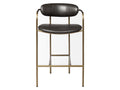 Parker Brown Faux Leather Seat Gold Metal Counter Stool | Calgary's Furniture Store | Calgary Counter Stool