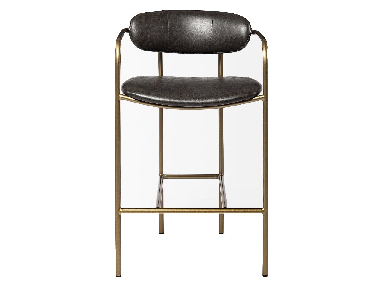 Parker Brown Faux Leather Seat Gold Metal Counter Stool | Calgary's Furniture Store | Calgary Counter Stool