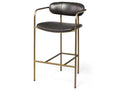 Parker Brown Faux Leather Seat Gold Metal Counter Stool | Calgary's Furniture Store | Calgary Counter Stool