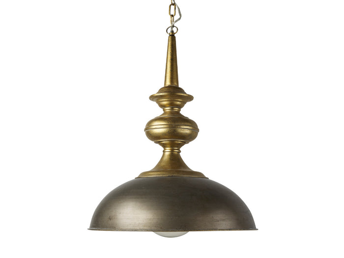 Capsa Antique Gold and Silver Toned Metal Dome Pendant Light | Calgary Furniture Store