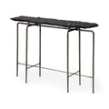 Pinera III Console Table - Black Slate with Iron Base | Calgary Furniture Store